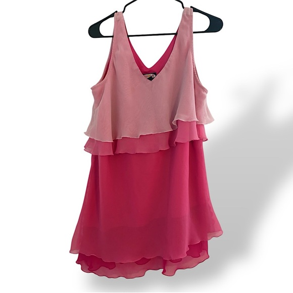 90s Y2k Zoey Beth Pink Flutter Mini Dress - Picture 1 of 9